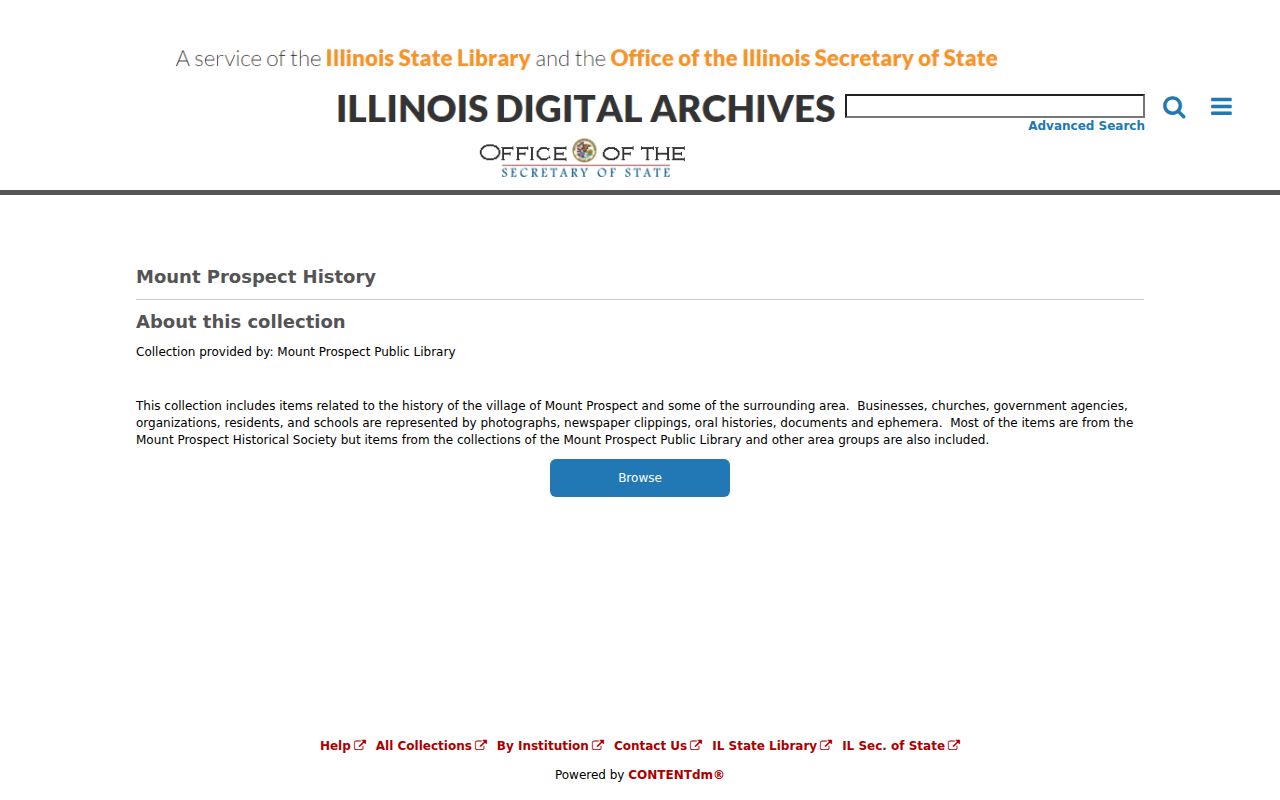 Illinois Digital Archives Mount Prospect collection for Mount Prospect city directory research